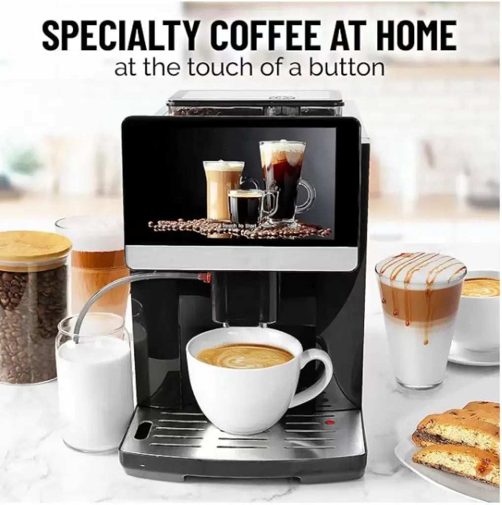 2025 Fully Automatic Espresso Coffee Machine 7 Inch Touch Screen New Style Super Automatic Grinder French for Household Electric