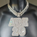 Custom Big Letter&Number Pendant Miami Cuban Chain Solid Back Hip Hop Jewelry Icy Baguettecz Fashion Word Nameplate BirthdayGift