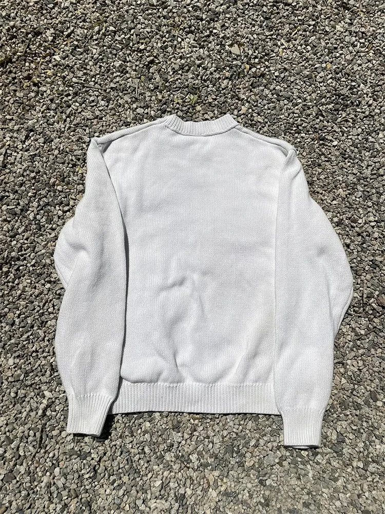 Men's Sweater Y2K Aphex Twin Knit Oversized Pullovers Gothic Jumper Winter Graphic Streetwear Long Sleeve Tops Vintage Clothing (Copy)