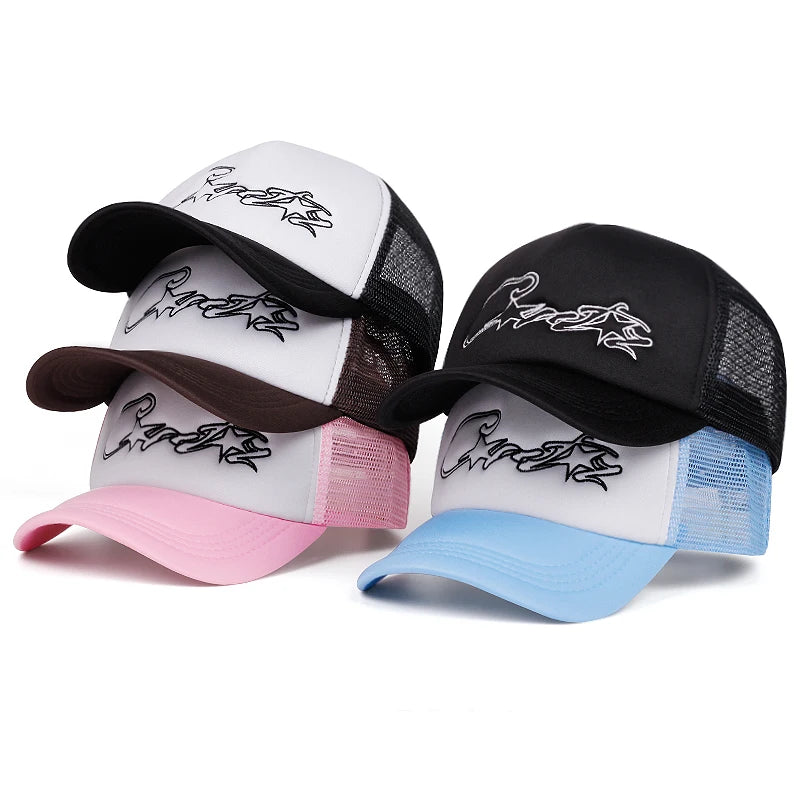2025 Fashion Simple New Breathable Mesh Hat C Five pointed Star Embroidered Street Hip Hop Hat Daily Commuting Wear Baseball Hat