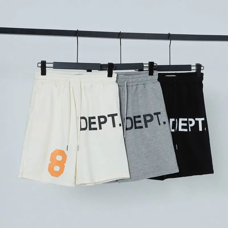 New high street five-point pants loose letter LOGO pure cotton casual shorts men's tide 8-character printing
