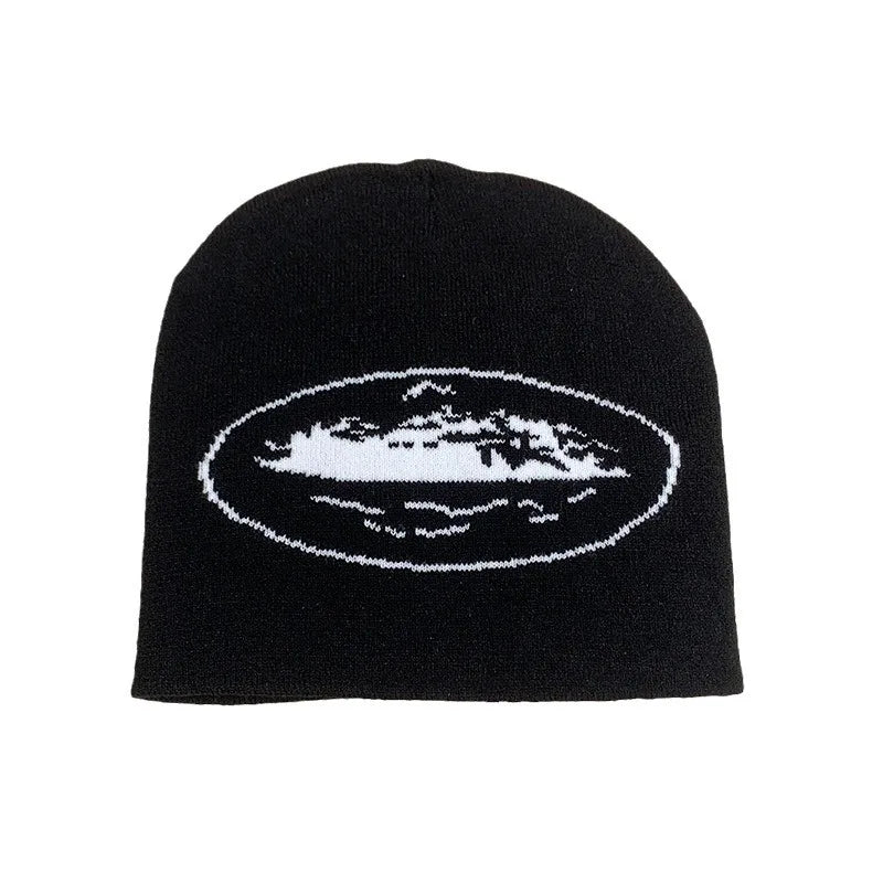 New Retro European American Knitted Hat for Men Women Street Hip-Hop Skateboarding Printing Beanies Hat Autumn Winter Warm