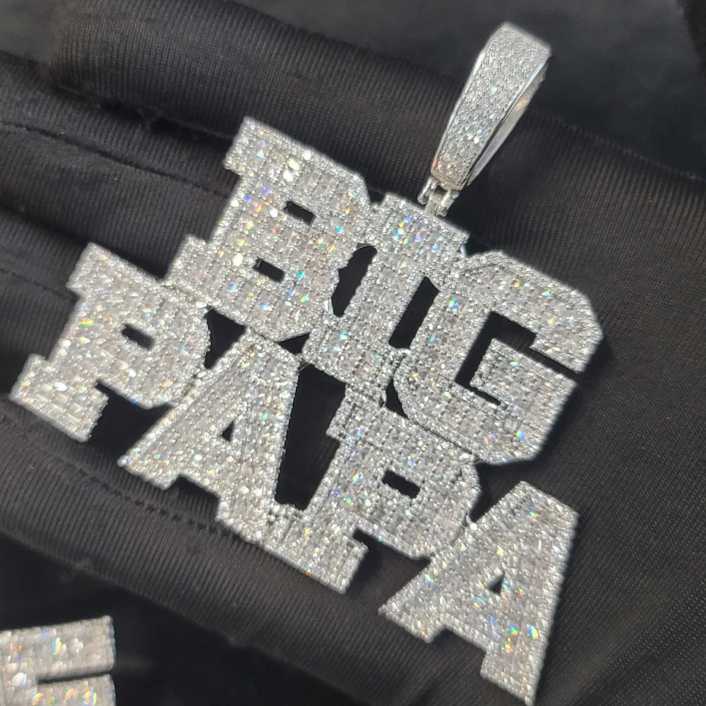 Custom Baguettecz Letter Pendant Iced Out Chain Fashion Two Rows Name Necklace Solid Back University Font Hip Hop Jewelry Gifts