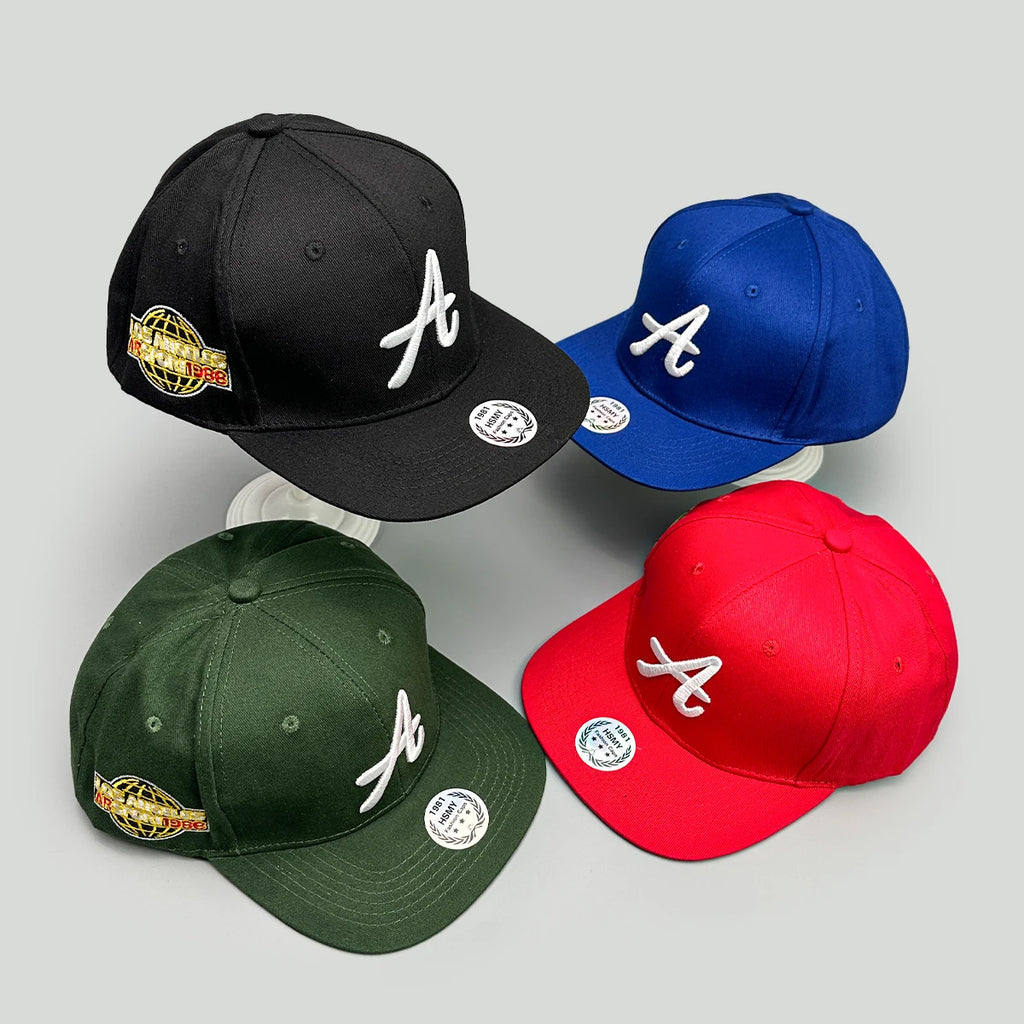 Simple Embroidered A Letters Baseball Hats New Unisex Street Sunshade Outdoor Versatile Flat Eave Fashion Casual Hip Hop Caps