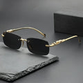 Fashion Rimless Metal Sunglasses Men Women Populare Sun Glasses Male Female Classic Small Square Summer Traveling Shades