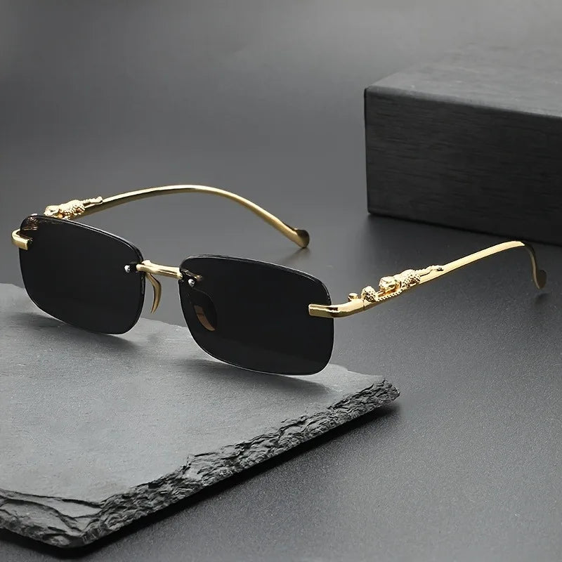 Fashion Rimless Metal Sunglasses Men Women Populare Sun Glasses Male Female Classic Small Square Summer Traveling Shades