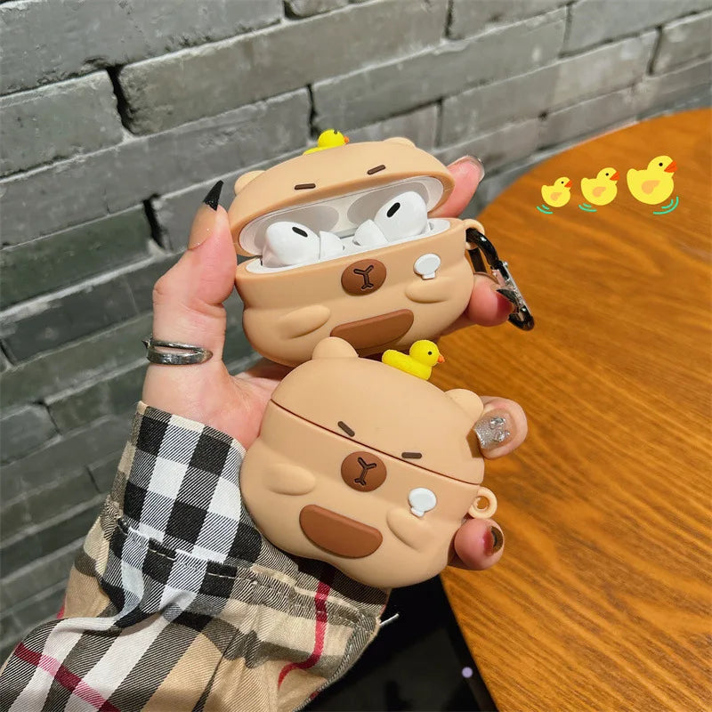 3D Silicone Earphone Case for Airpods 4 2024 Cute Cartoon Headphone Charging Box Cover for Airpods Pro 2 Case for Airpods 1 2 3