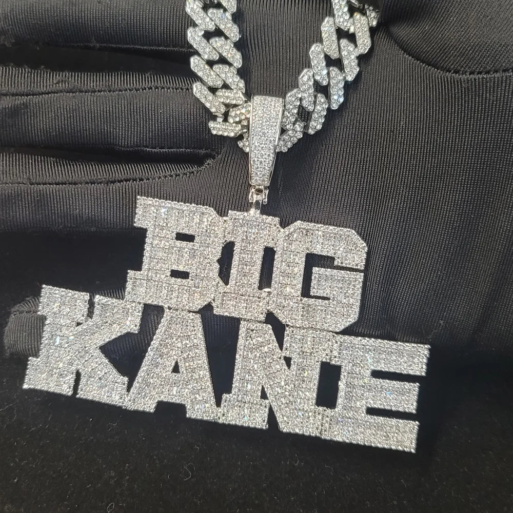 Custom Baguettecz Letter Pendant Iced Out Chain Fashion Two Rows Name Necklace Solid Back University Font Hip Hop Jewelry Gifts