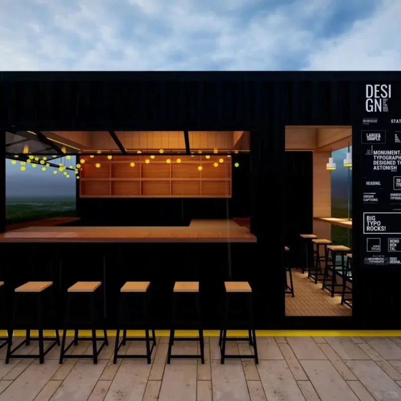 custom.20ft 40ft  Foldable Container House Container bar Design Container Cafe/shop/booth Container Restaurant Sale