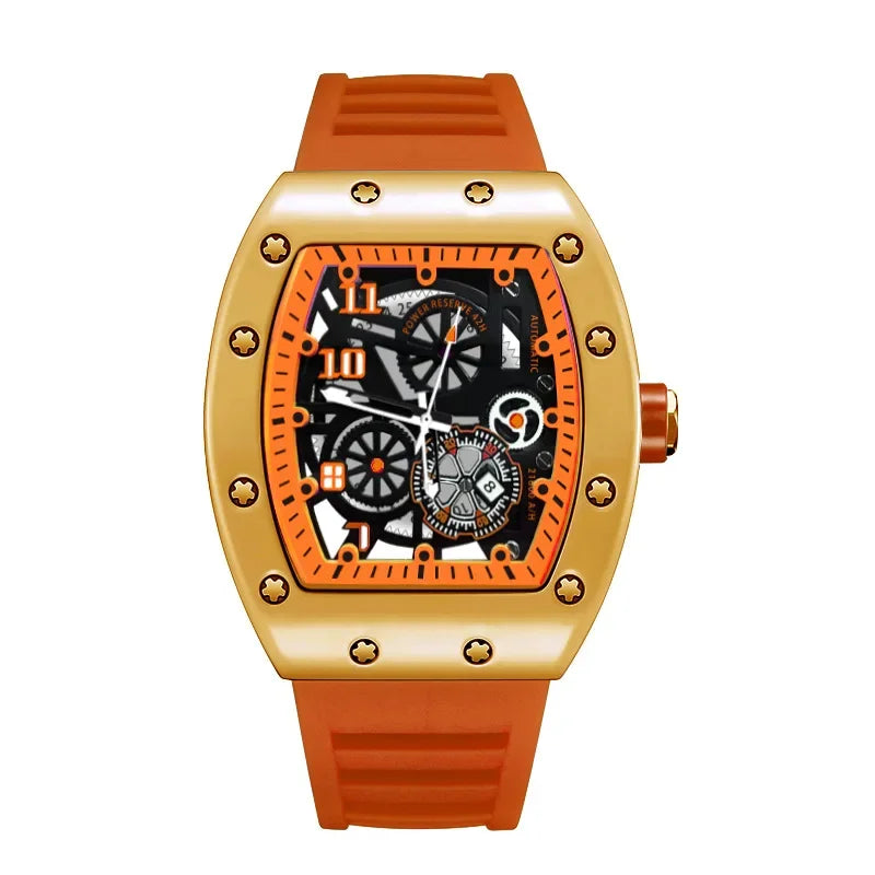 MAYZHISU Men's Watch Light Luxury Wine Barrel dial Men Quartz Watch Fashionable Night Glow Sports Watch Calendar Clock Reloj