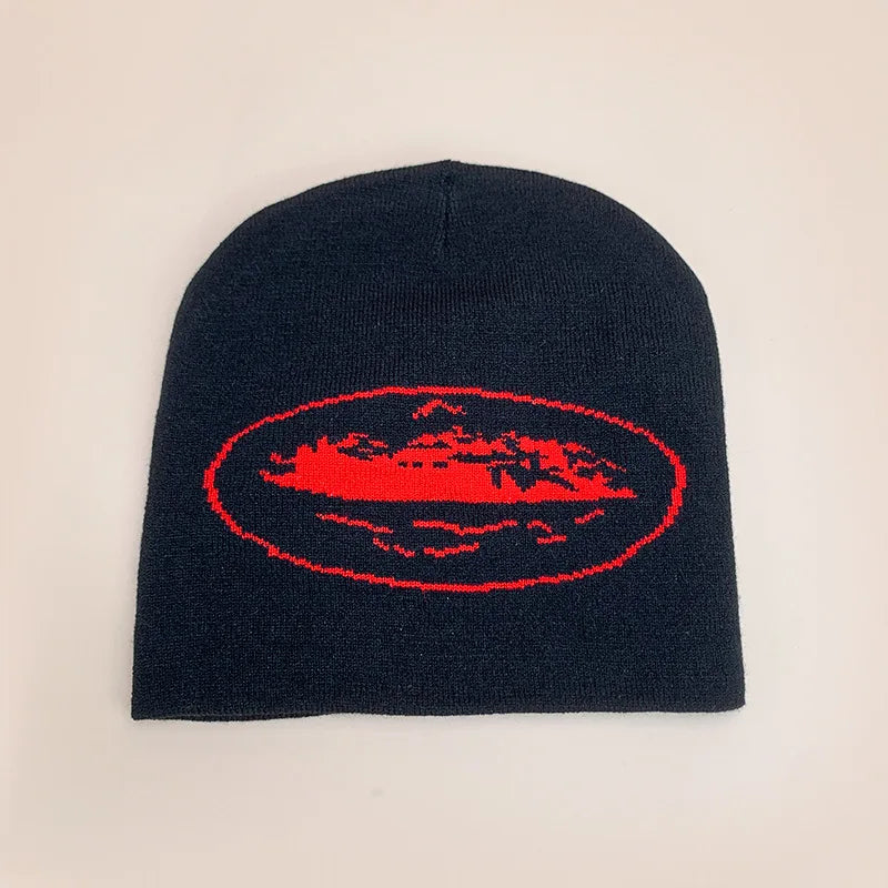 New Retro European American Knitted Hat for Men Women Street Hip-Hop Skateboarding Printing Beanies Hat Autumn Winter Warm