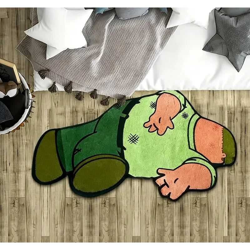 VIKAMA Cute Cartoon Characters Bedroom Carpet Soft Non-Slip Bedside Rug Entrance Doormat Home Living Room Decor Floor Mat