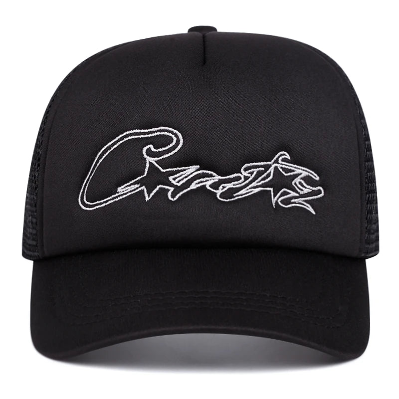 2025 Fashion Simple New Breathable Mesh Hat C Five pointed Star Embroidered Street Hip Hop Hat Daily Commuting Wear Baseball Hat