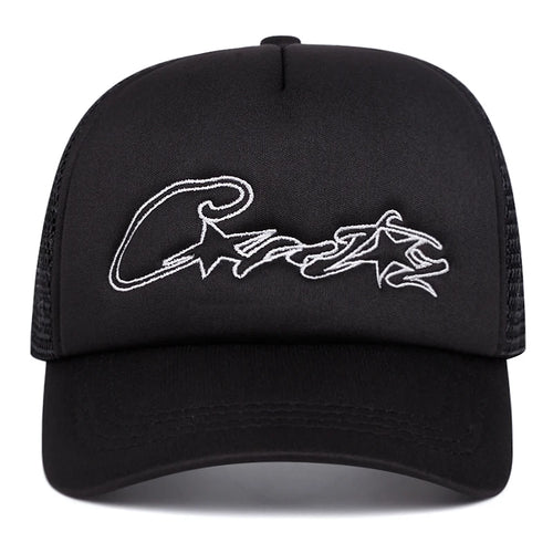 2025 Fashion Simple New Breathable Mesh Hat C Five pointed Star Embroidered Street Hip Hop Hat Daily Commuting Wear Baseball Hat