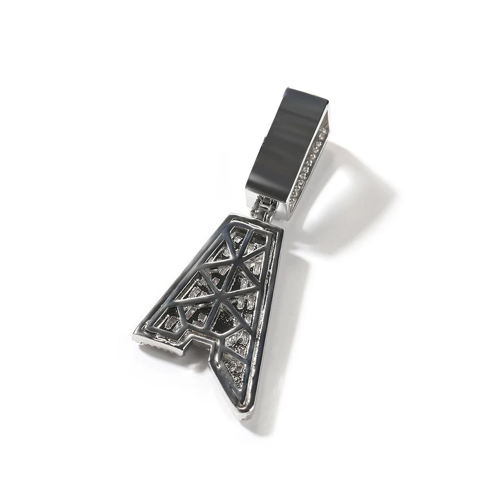 TBTK Custom Vertical Bold Baguettecz Letters Pendant Iced Out Square Bling Cubic Zirconia Nameplate Necklace Hiphop Jewelry