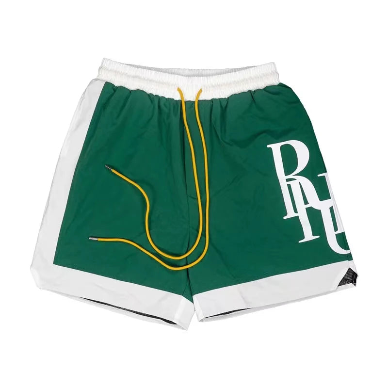 American Style Sports Shorts Streetwear Summer Men's High Quality Logo Print Loose Rhude Casual Shorts
