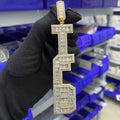 TBTK Custom Vertical Bold Baguettecz Letters Pendant Iced Out Square Bling Cubic Zirconia Nameplate Necklace Hiphop Jewelry