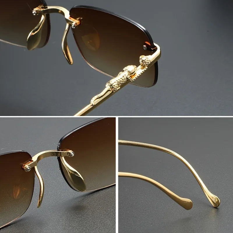 Fashion Rimless Metal Sunglasses Men Women Populare Sun Glasses Male Female Classic Small Square Summer Traveling Shades