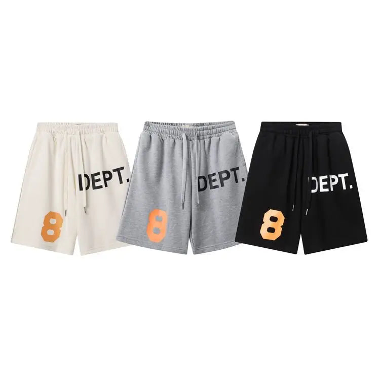 New high street five-point pants loose letter LOGO pure cotton casual shorts men's tide 8-character printing