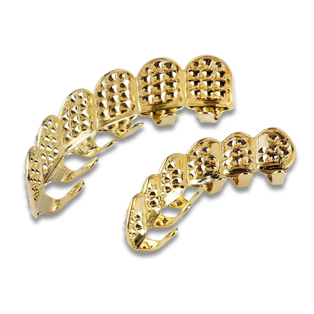 Out Full CZ Stones Teeth Grillz Fashion 5A+ Cubic Zircon 6 Top&6 Bottom Tooth Caps For Men Women Dental Grills xt1786-fro