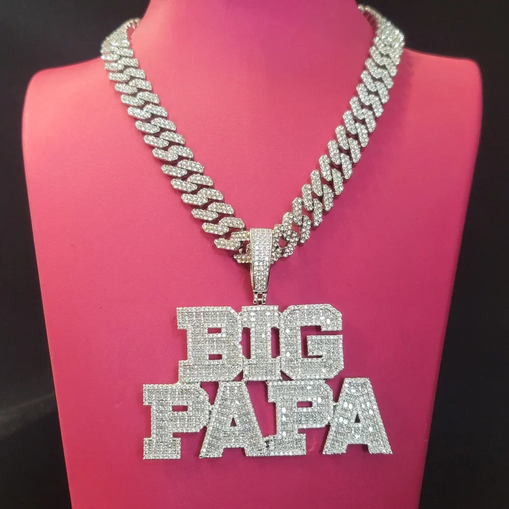Custom Baguettecz Letter Pendant Iced Out Chain Fashion Two Rows Name Necklace Solid Back University Font Hip Hop Jewelry Gifts