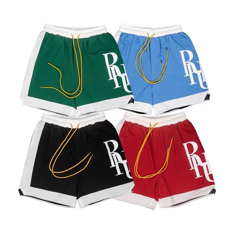 American Style Sports Shorts Streetwear Summer Men's High Quality Logo Print Loose Rhude Casual Shorts