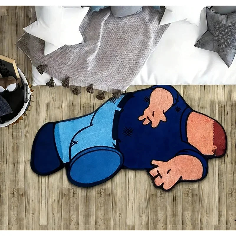VIKAMA Cute Cartoon Characters Bedroom Carpet Soft Non-Slip Bedside Rug Entrance Doormat Home Living Room Decor Floor Mat